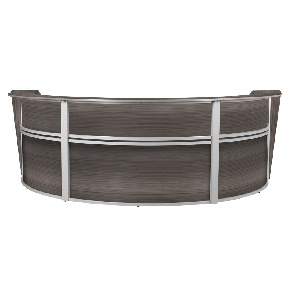 Regency Marque 144inW 3-Unit Curved Reception Desk Workstation, Gray MPN:77293GY