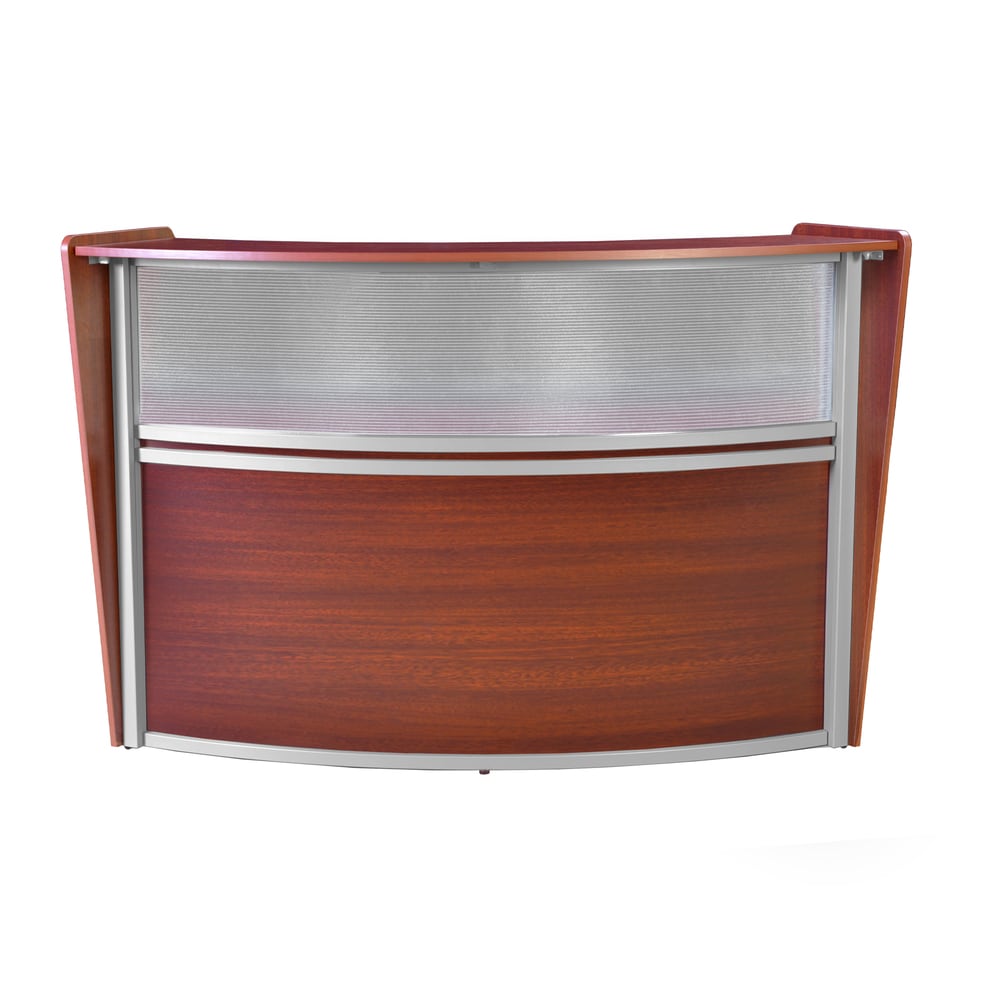 Regency Marque 72inW Single-Unit Curved Reception Desk Workstation, Cherry, 77310CH MPN:77310CH