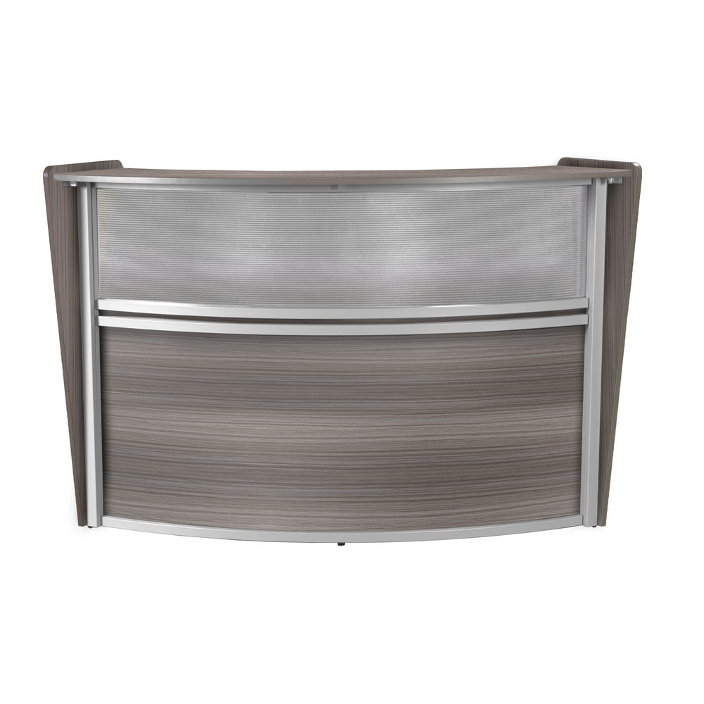 Regency Marque 72inW Single-Unit Curved Reception Desk Workstation, Gray, 77310GY MPN:77310GY
