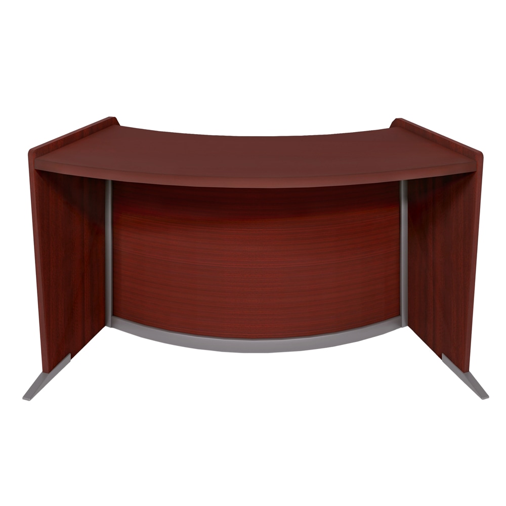 Regency Marque 63inW ADA-Unit Curved Reception Desk Workstation, Mahogany MPN:77490MH