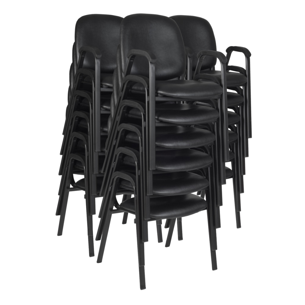 Regency Ace Vinyl Stacking Chairs With Arms, Black, Pack Of 18 Chairs MPN:2125LBK18PK