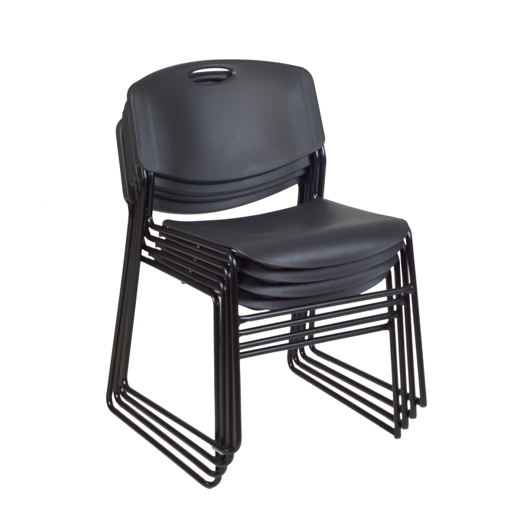 Regency Zeng Polyurethane Armless Stacking Chairs, Black, Pack Of 4 Chairs MPN:4400BK4PK
