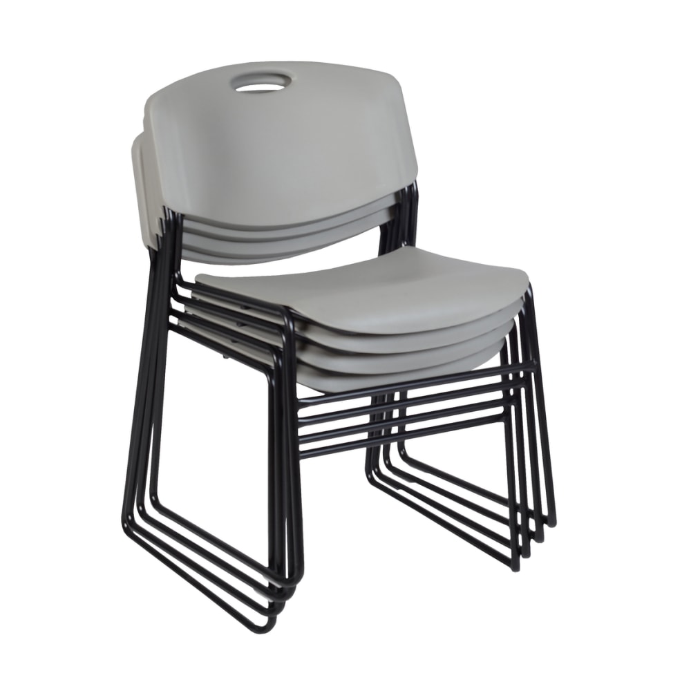 Regency Zeng Polyurethane Armless Stacking Chairs, Black/Gray, Set Of 4 Chairs MPN:4400GY4PK