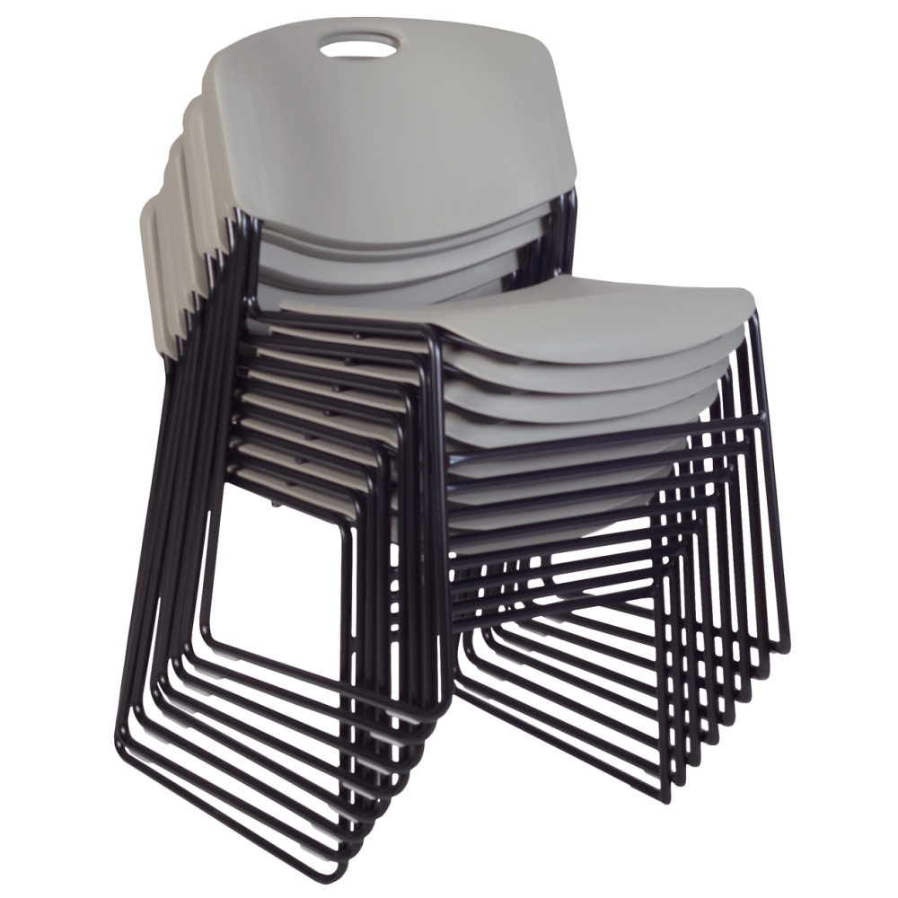 Regency Zeng Polyurethane Armless Stacking Chairs, Black/Gray, Pack Of 8 Chairs MPN:4400GY8PK