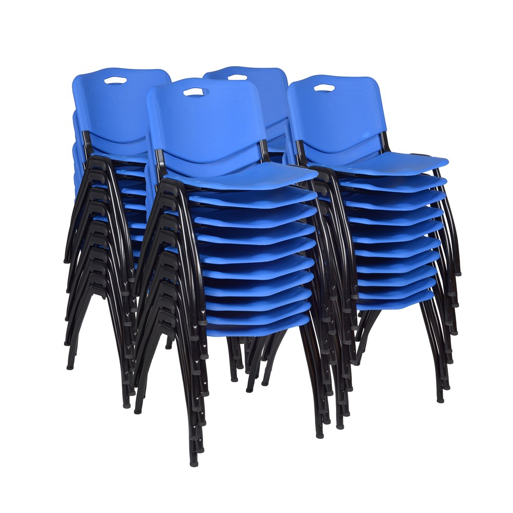 Regency M Breakroom Stacking Chairs, Chrome/Blue, Pack of 40 Chairs MPN:4700BE40PK