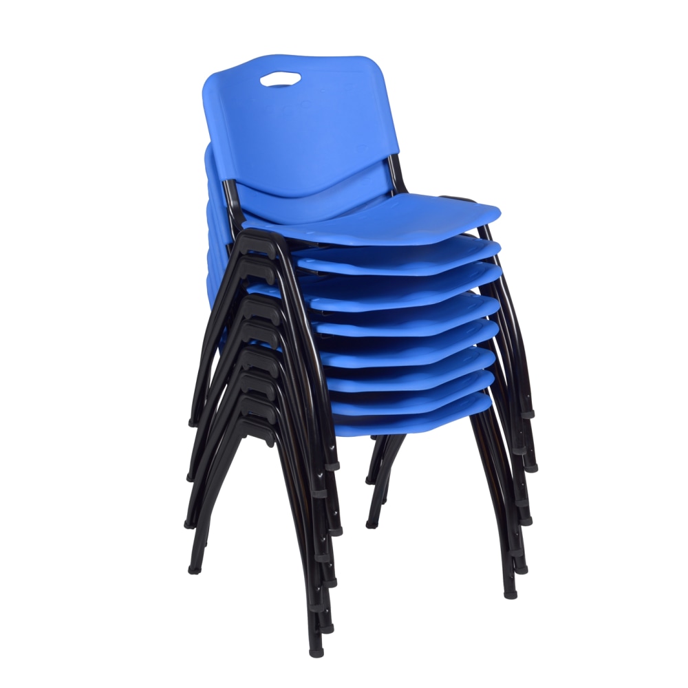 Regency M Breakroom Stacking Chairs, Chrome/Blue, Pack Of 8 Chairs MPN:4700BE8PK
