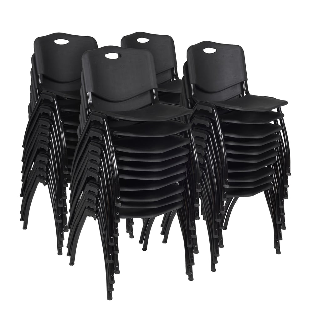 Regency M Breakroom Stacking Chairs, Chrome/Black, Pack Of 40 Chairs MPN:4700BK40PK