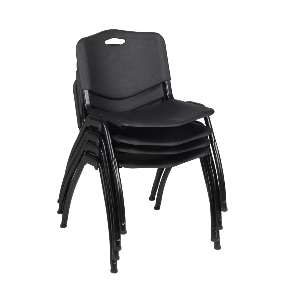 Regency M Breakroom Stacking Chairs, Chrome/Black, Pack Of 4 Chairs MPN:4700BK4PK