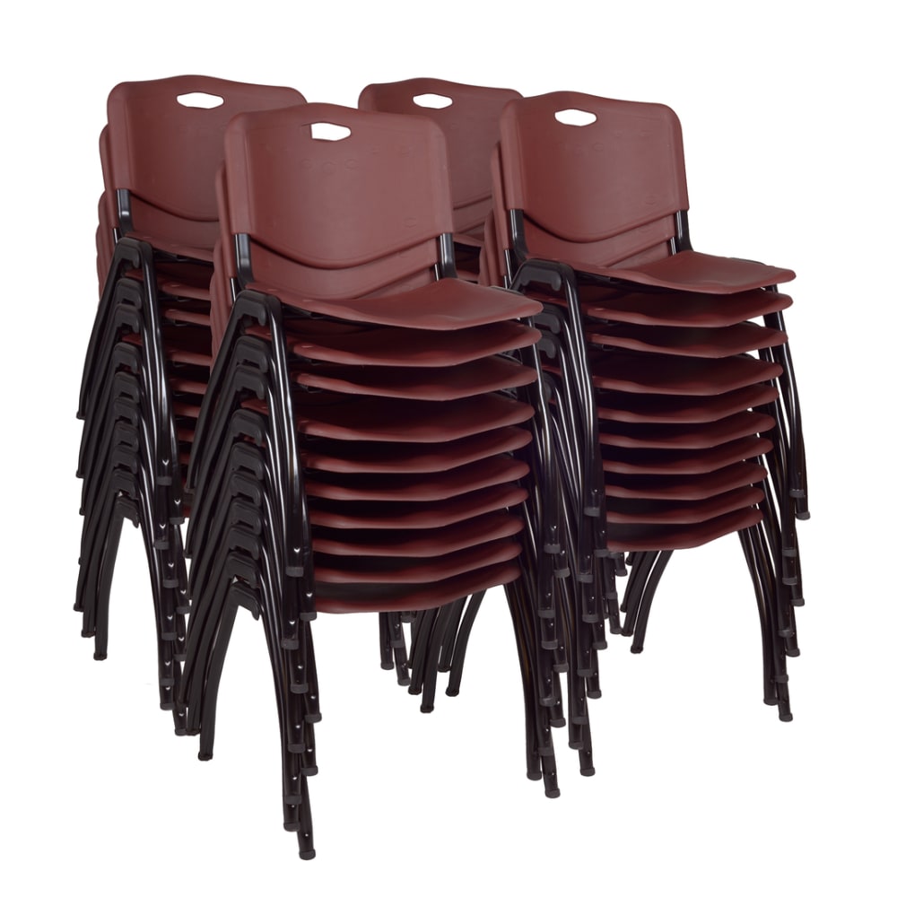 Regency M Breakroom Stacking Chairs, Chrome/Burgundy, Pack Of 40 Chairs MPN:4700BY40PK