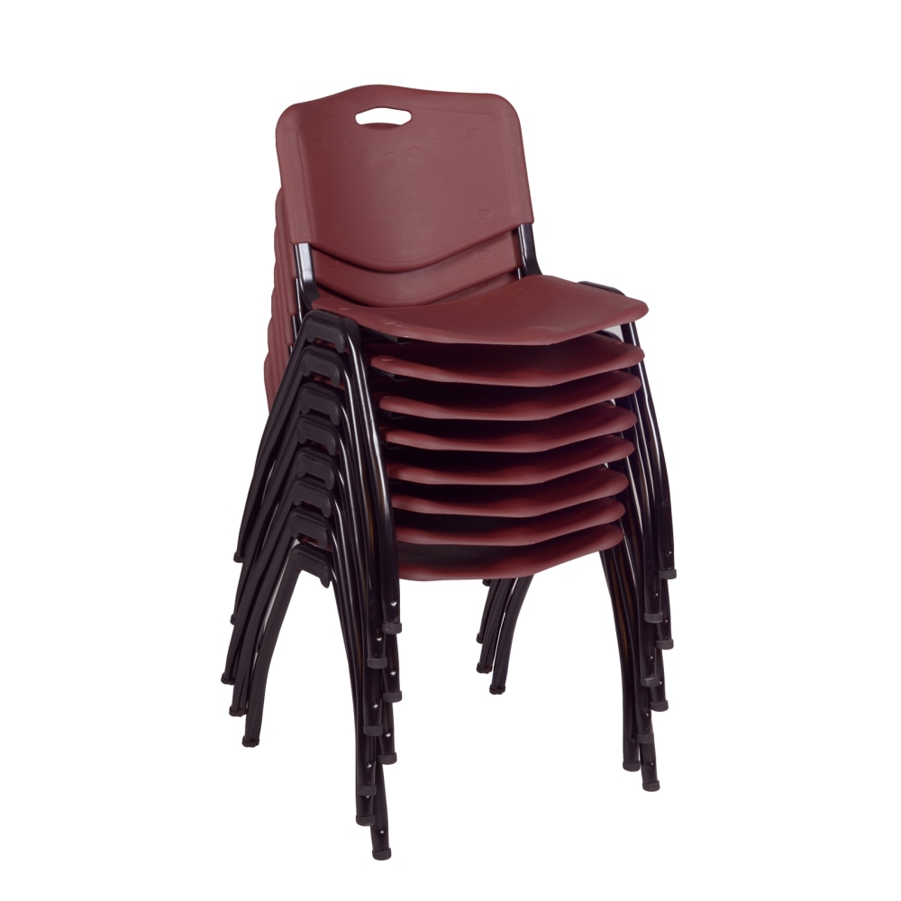 Regency M Breakroom Stacking Chairs, Chrome/Burgundy, Pack of 8 Chairs MPN:4700BY8PK
