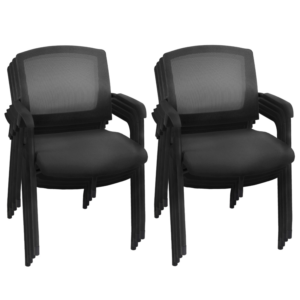 Regency Knight Mesh Stacking Chairs, Black, Pack Of 8 Chairs MPN:5675BK8PK