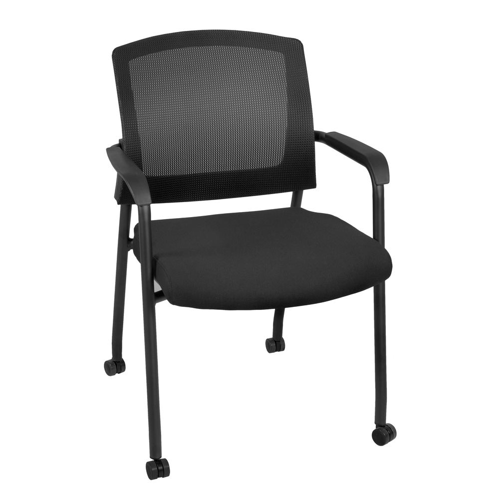 Regency Knight Mesh Stacking Chair, With Casters, Black MPN:5675CBK