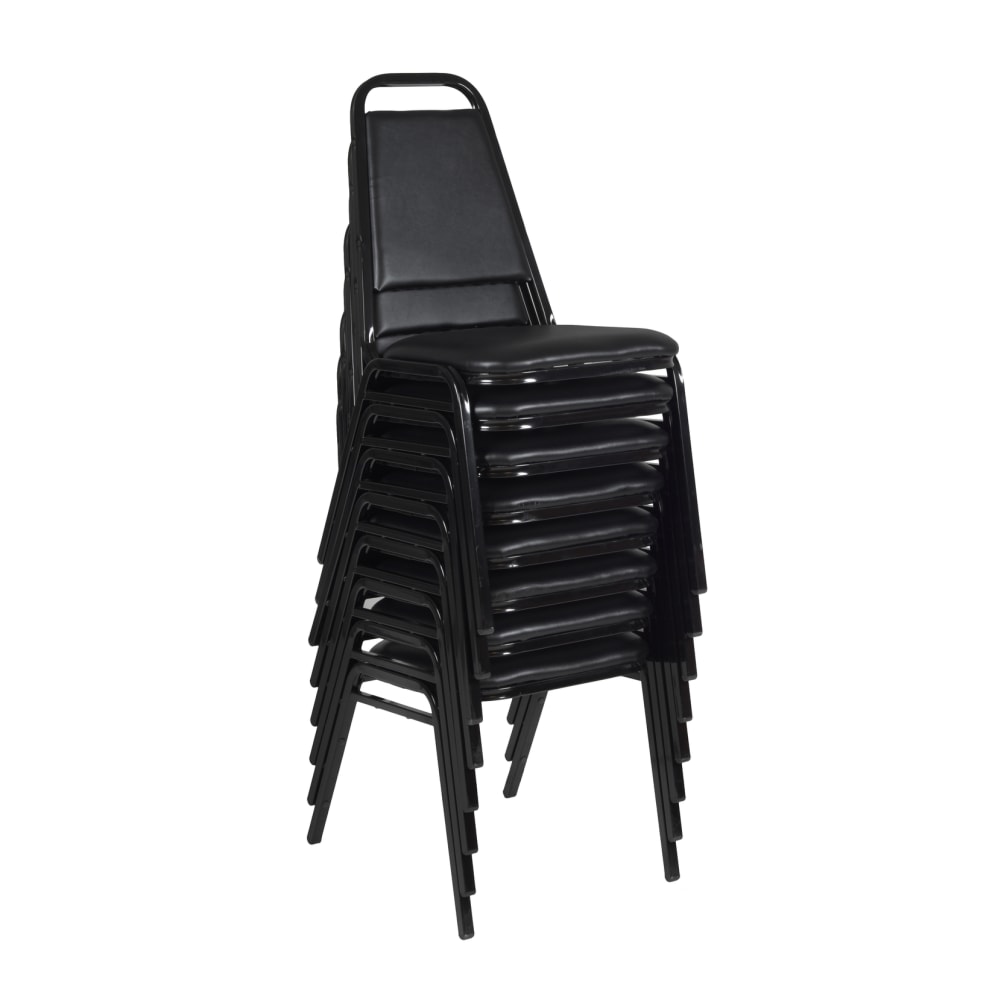 Regency Restaurant Vinyl Stacking Chairs, Black, Pack Of 8 Chairs MPN:8029BK8PK