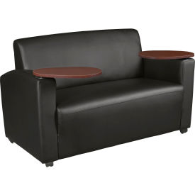 Regency Supernova Lounge Cushioned Vinyl Tablet Arm Loveseat 56