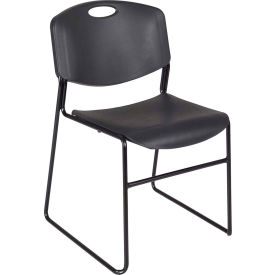 Regency Plastic Stack Chair - 400 lb. Capacity - Black - 4/PK 4400BK4PK