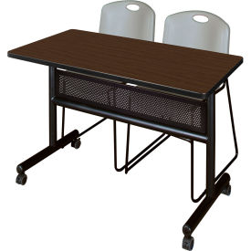 Regency® Kobe Privacy Nesting Table with 2 Zeng Gray Stack Chairs 48