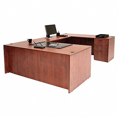 U-Shape Office Desk 71x29x106 In Cherry MPN:LUDF7135CH