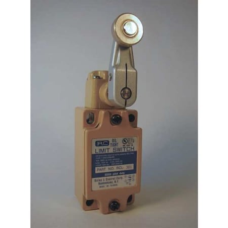 Limit Switch, Lever, Roller, 1NC/1NO, 10A at 125V AC, Actuator Location: Side MPN:RCL-301