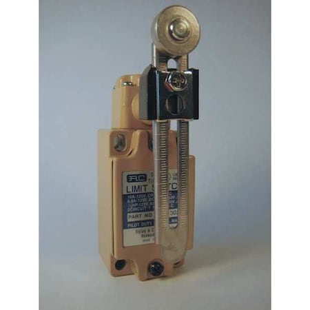 Limit Switch, Adjustable Lever, Roller, 1NC/1NO, 10A at 125V AC, Actuator Location: Side MPN:RCL-302