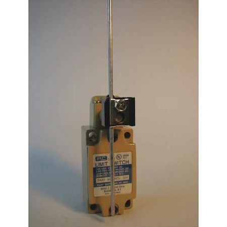 Limit Switch, Adjustable Lever, Rod, 1NC/1NO, 10A at 125V AC, Actuator Location: Side MPN:RCL-304
