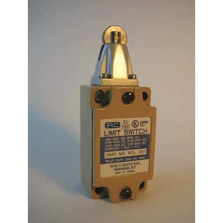 Limit Switch, Push Roller, 1NC/1NO, 10A at 125V AC, Actuator Location: Top MPN:RCL-307