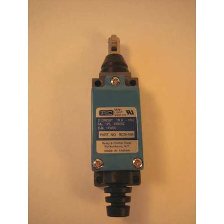 Limit Switch, Push Roller, 1NC/1NO, 5A at 250V AC, Actuator Location: Top MPN:RCM-406