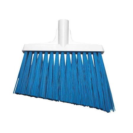 11 51/64 in Sweep Face Angle Broom, Stiff, Synthetic, Blue MPN:29143