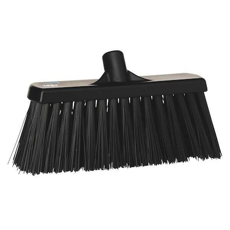 12 in Sweep Face Broom Head, Stiff, Synthetic, Black MPN:29159