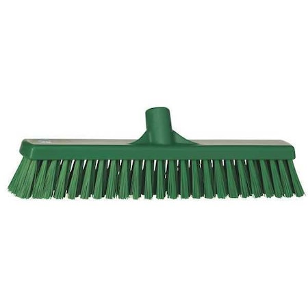 16 in Sweep Face Broom Head, Soft/Stiff Combination, Synthetic, Green MPN:31742