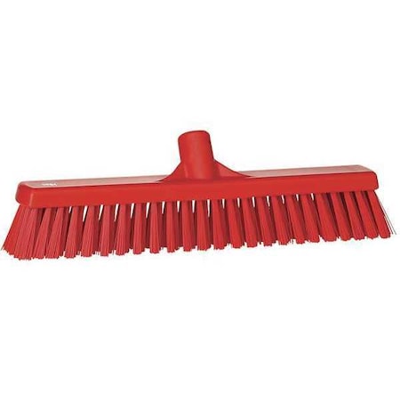16 in Sweep Face Broom Head, Soft/Stiff Combination, Synthetic, Red MPN:31744