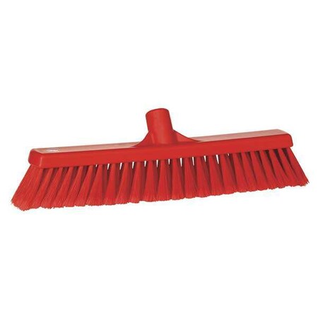 2 x 16 in Sweep Face Broom Head, Soft, Synthetic, Red MPN:31784