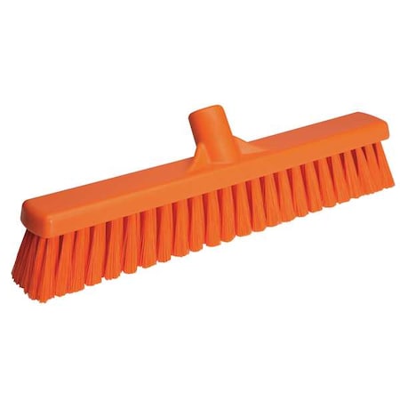 16 in Sweep Face Broom Head, Medium, Synthetic, Orange MPN:31797
