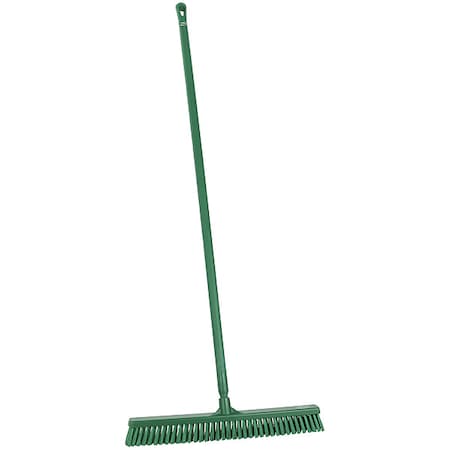 24 in Sweep Face Push Broom, Soft/Stiff Combination, Green MPN:31942/29622