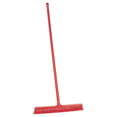 24 in Sweep Face Push Broom, Soft/Stiff Combination, Red MPN:31944/29624