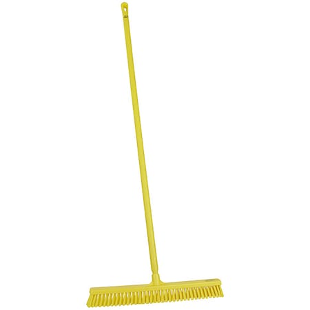 24 in Sweep Face Push Broom, Soft/Stiff Combination, Yellow MPN:31946/29626