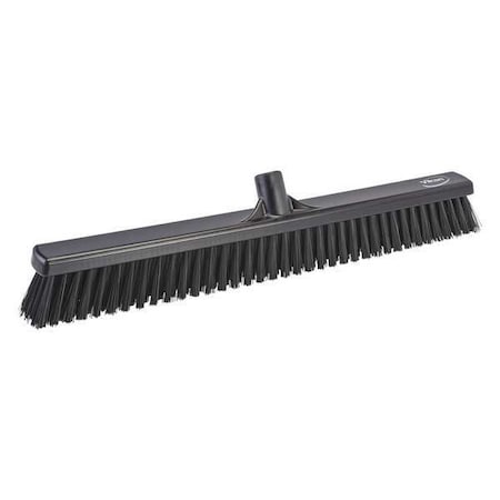 24 in Sweep Face Broom Head, Soft/Stiff Combination, Synthetic, Black MPN:31949