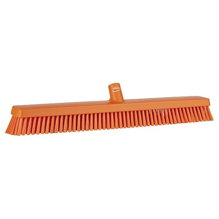 24 in Sweep Face Broom Head, Soft/Stiff Combination, Orange MPN:31957