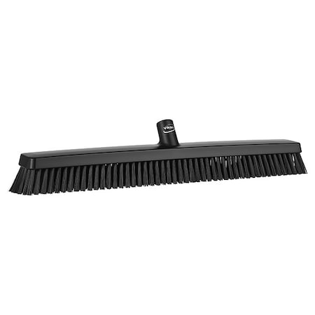 24 in Sweep Face Broom Head, Soft/Stiff Combination, Black MPN:31959