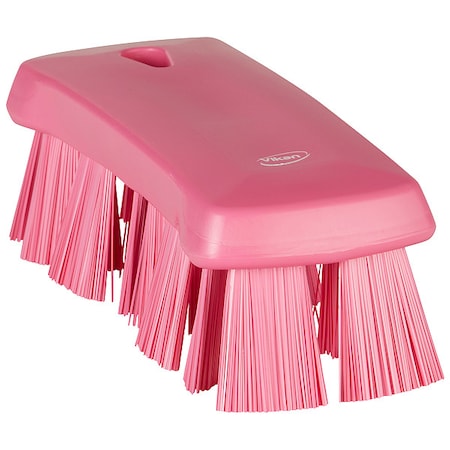 2 5/8 in W Scrub Brush, Stiff, 6 7/8 in L Handle, 6 7/8 in L Brush, Pink, Polypropylene MPN:38911