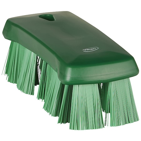 2 5/8 in W Scrub Brush, Stiff, 6 7/8 in L Handle, 6 7/8 in L Brush, Green, Polypropylene MPN:38912