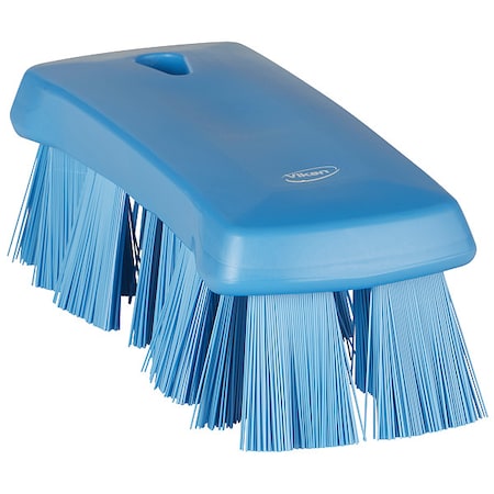 2 5/8 in W Scrub Brush, Stiff, 6 7/8 in L Handle, 6 7/8 in L Brush, Blue, Polypropylene MPN:38913