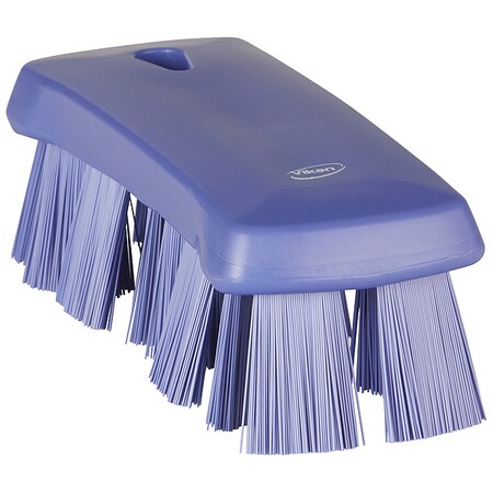 2 5/8 in W Scrub Brush, Stiff, 6 7/8 in L Handle, 6 7/8 in L Brush, Purple, Polypropylene MPN:38918