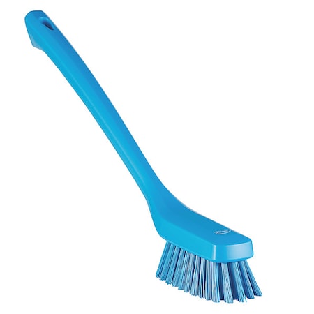 1 73/100 in W Scrub Brush, Stiff, 12 in L Handle, 4 33/100 in L Brush, Blue, Plastic MPN:41853