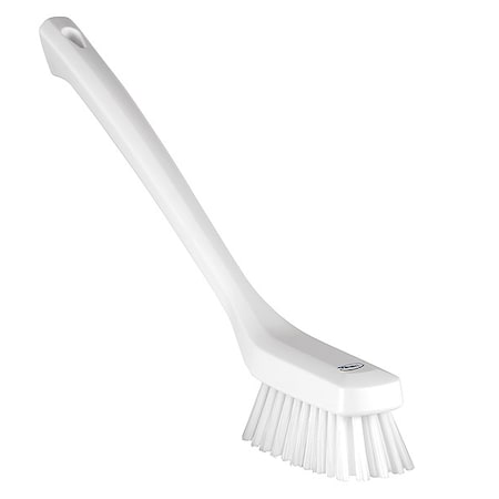 1 73/100 in W Scrub Brush, Stiff, 12 in L Handle, 4 33/100 in L Brush, White, Plastic MPN:41855