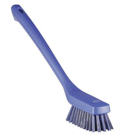 1 73/100 in W Scrub Brush, Stiff, 12 in L Handle, 4 33/100 in L Brush, Purple, Plastic MPN:41858