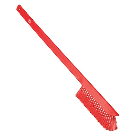 59/100 in W Wand Brush, Medium, 17 in L Handle, 2 9/25 in L Brush, Red, Plastic MPN:41974