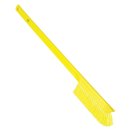 59/100 in W Wand Brush, Medium, 17 in L Handle, 2 9/25 in L Brush, Yellow, Plastic MPN:41976