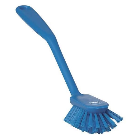 2 25/64 in W Dish Brush, Medium, 8 in L Handle, 3 1/8 in L Brush, Blue, Plastic MPN:42373
