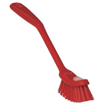 1 in W Scrub Brush, Medium, 8 3/16 in L Handle, 11 in L Brush, Red, Plastic, 11 in L Overall MPN:42874