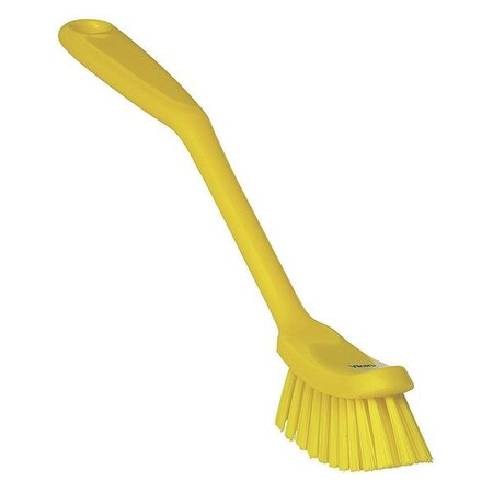 1 in W Scrub Brush, Medium, 8 3/16 in L Handle, 11 in L Brush, Yellow, Plastic, 11 in L Overall MPN:42876